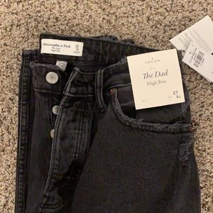 Abercrombie & Fitch Curve Love, The Dad High Rise Black Jean Size 4/27 Short
